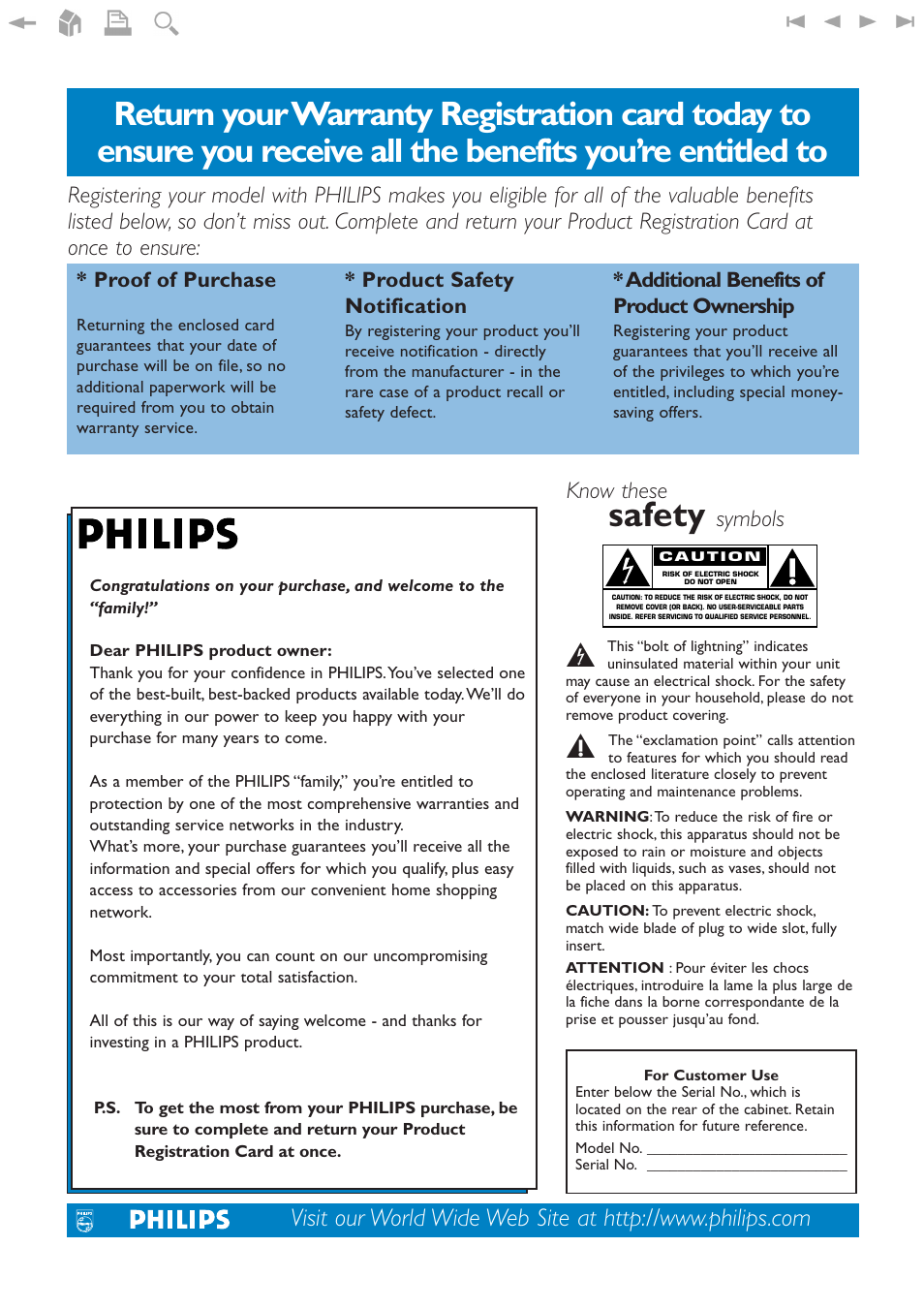 Safety, Know these, Symbols | Philips 42PF5421D-37 User Manual | Page 7 / 123