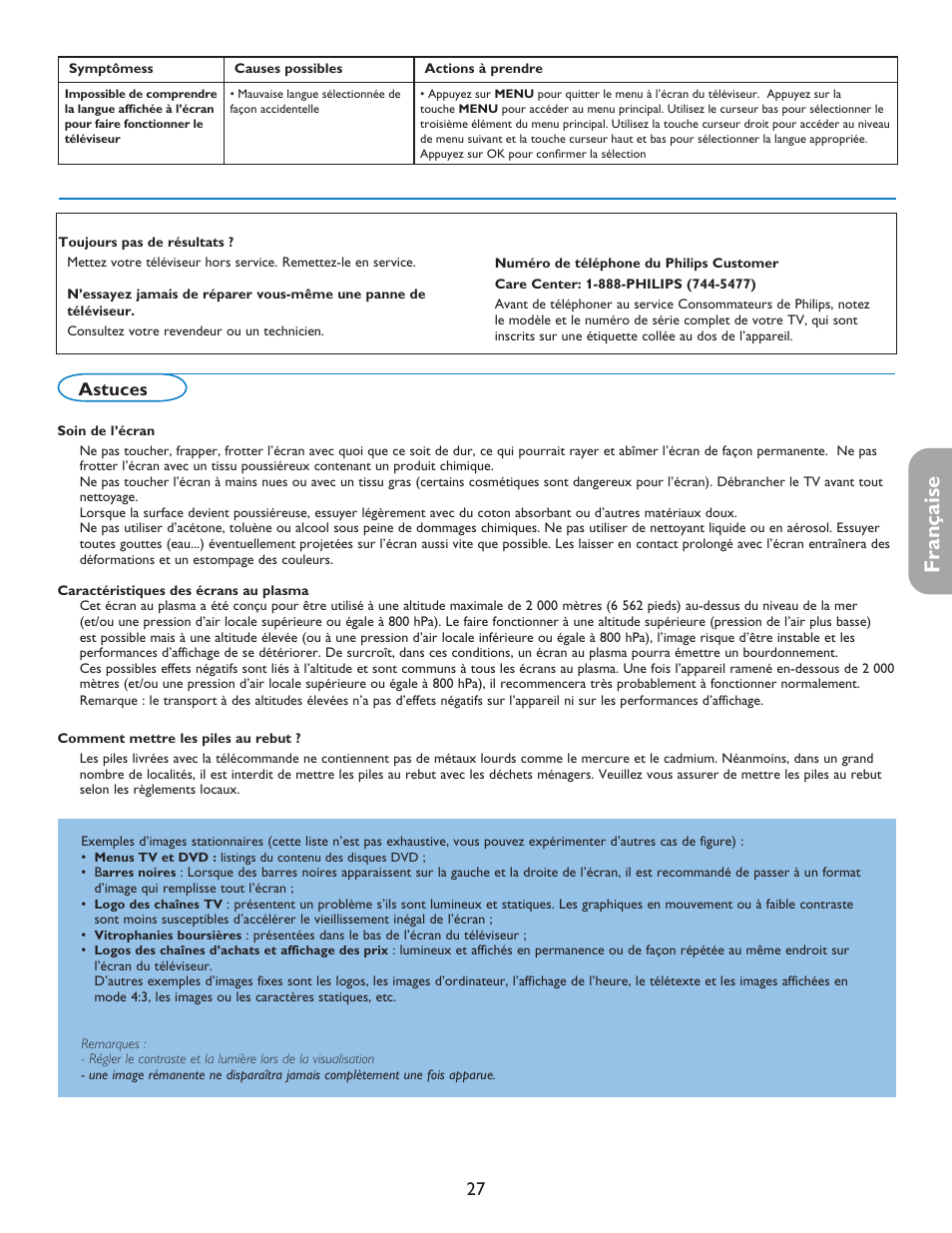 Française, Astuces | Philips 42PF5421D-37 User Manual | Page 73 / 123