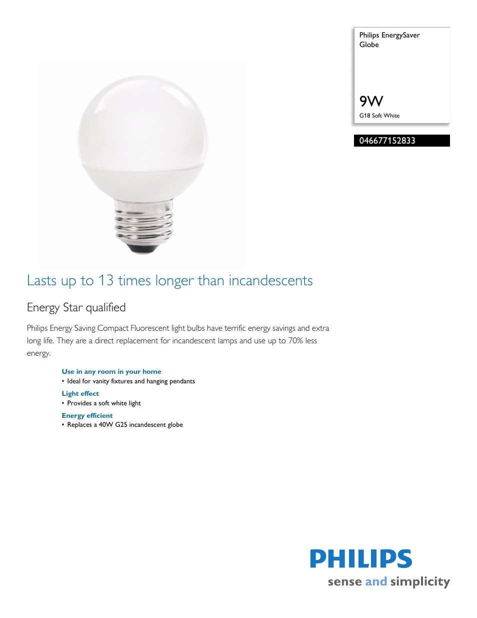 Philips 046677152833 User Manual | 2 pages