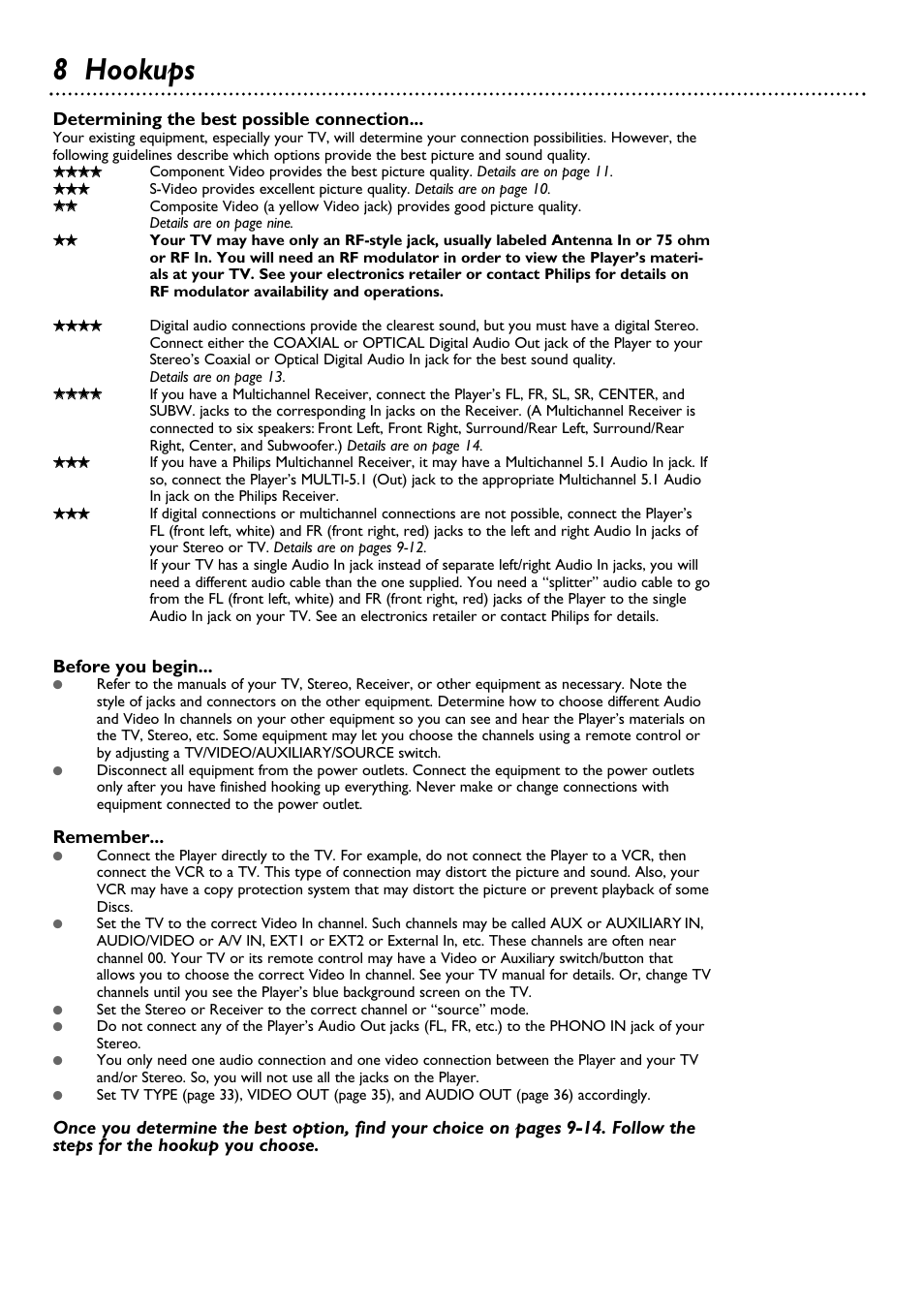 8 hookups | Philips DVD580MT99 User Manual | Page 8 / 47