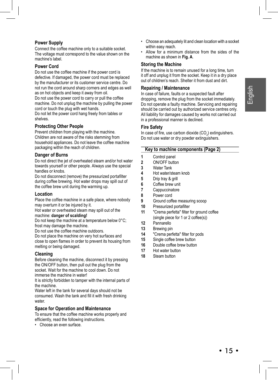 English • 15 | Philips 10001541 User Manual | Page 15 / 76