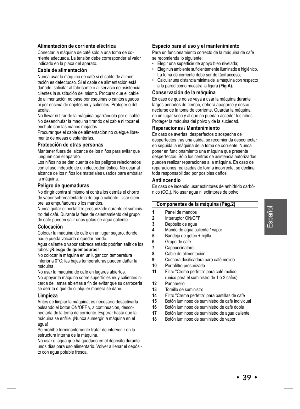 39 • español | Philips 10001541 User Manual | Page 39 / 76