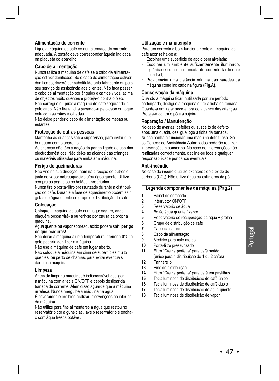 47 • portugal | Philips 10001541 User Manual | Page 47 / 76