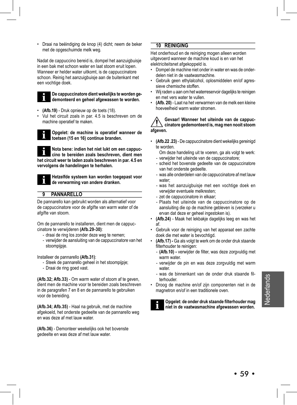 Nederlands • 59 | Philips 10001541 User Manual | Page 59 / 76