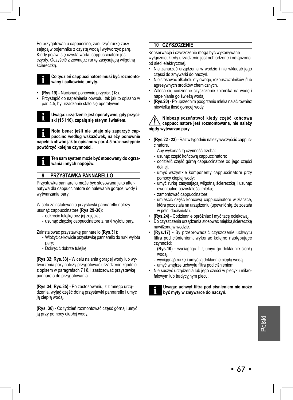 Polski • 67 | Philips 10001541 User Manual | Page 67 / 76