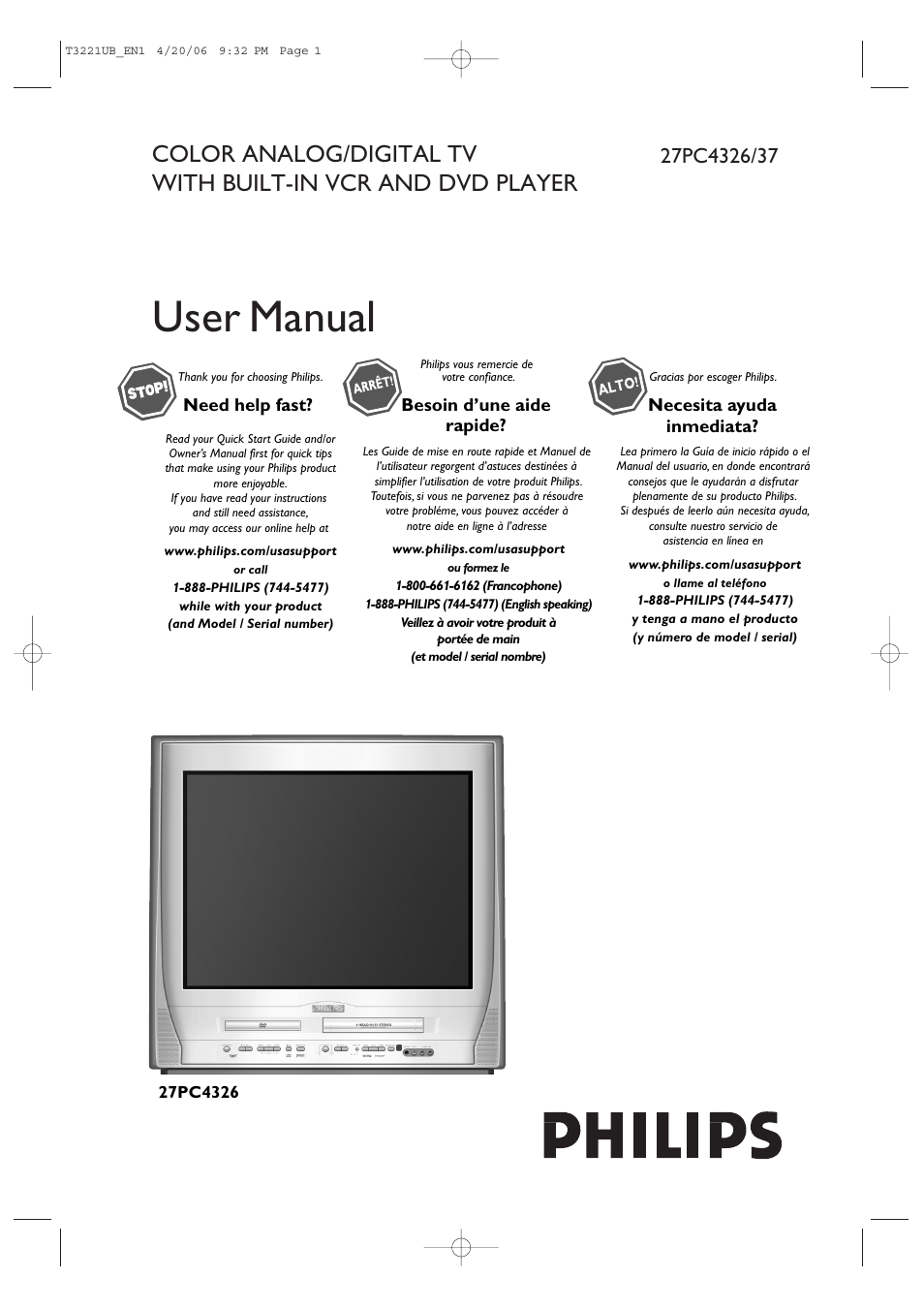 Philips 27PC4326-37 User Manual | 92 pages