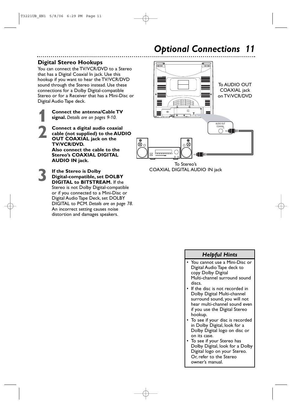 Optional connections 11 | Philips 27PC4326-37 User Manual | Page 11 / 92