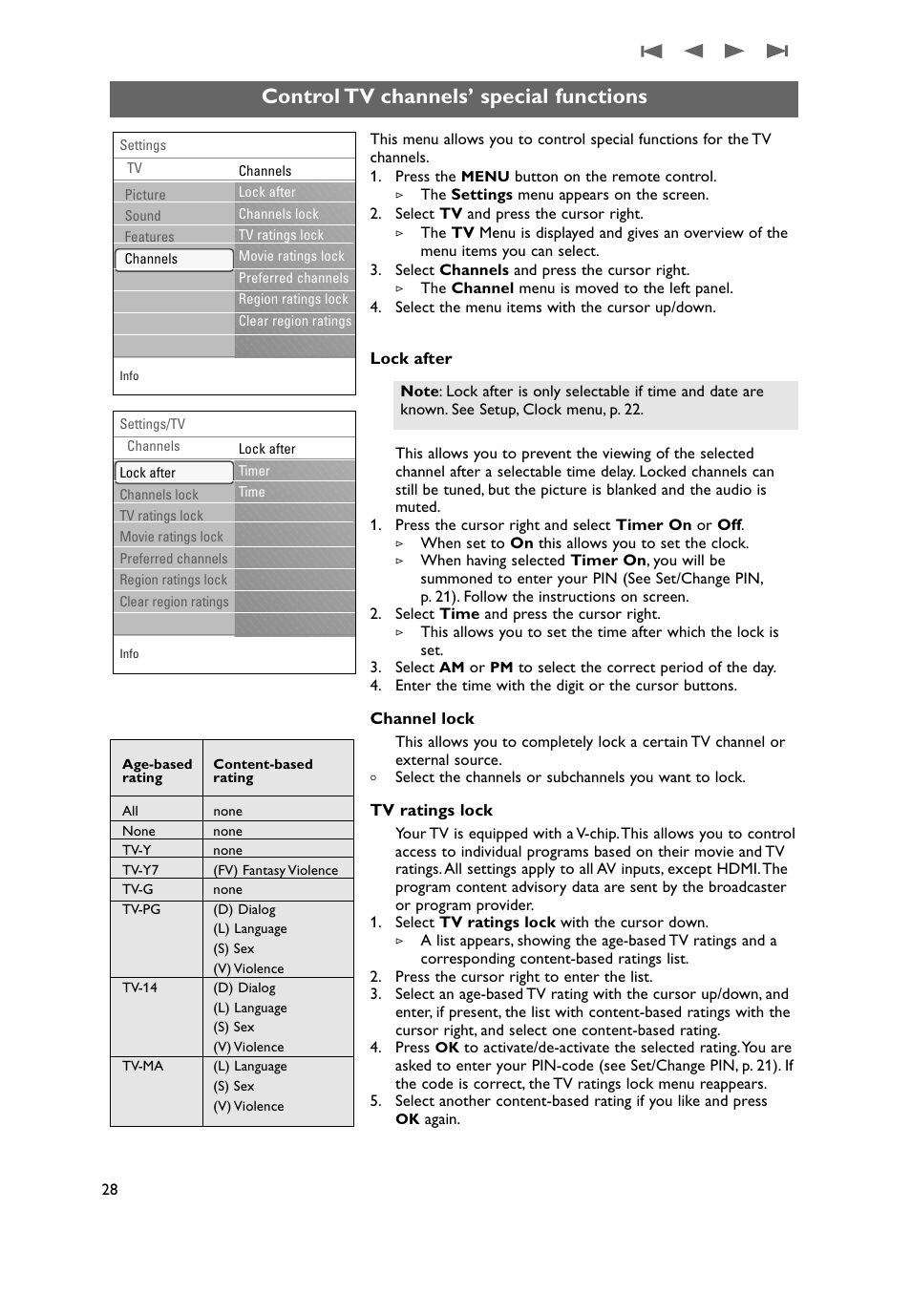 Control tv channels’ special functions | Philips 50PF9431D-37B User Manual | Page 30 / 60