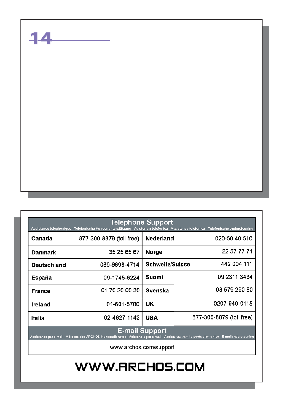 Technical support | ARCHOS XS100 User Manual | Page 23 / 26