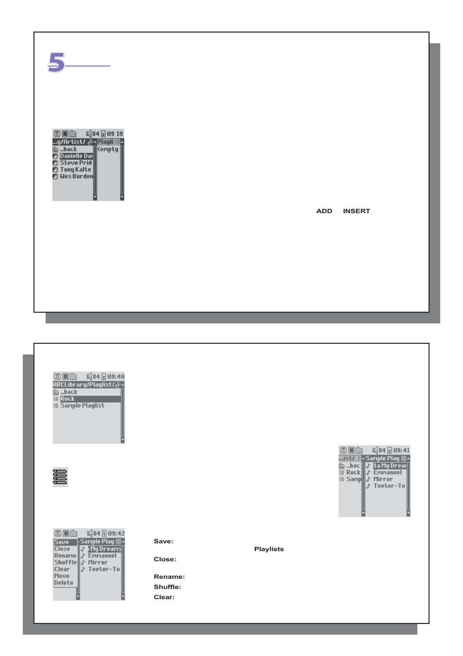 Playlists | ARCHOS XS100 User Manual | Page 9 / 26