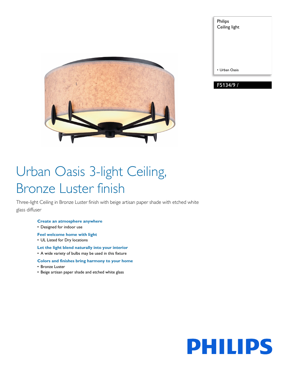 Philips F51349 User Manual | 2 pages