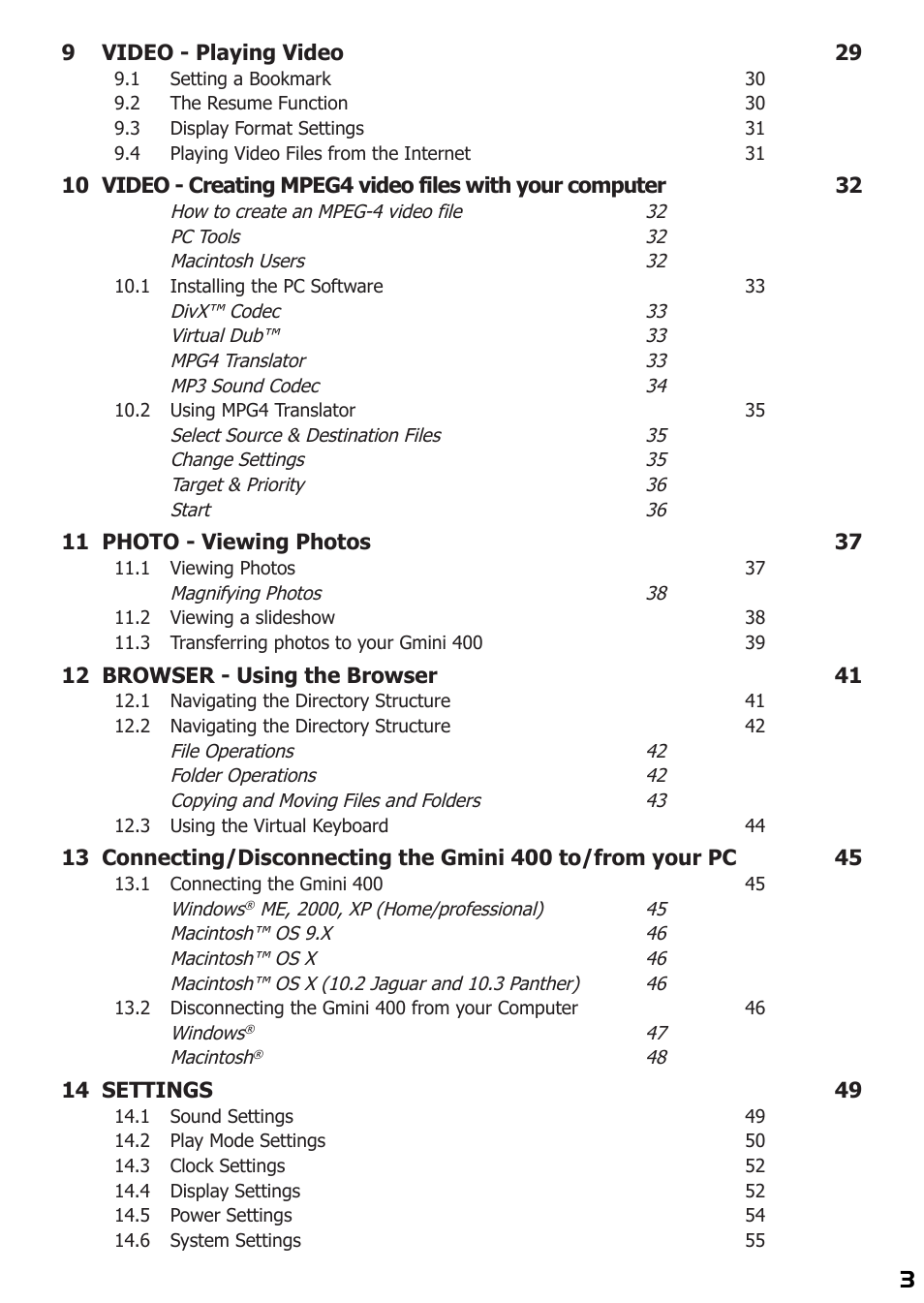 ARCHOS 400 User Manual | Page 3 / 68