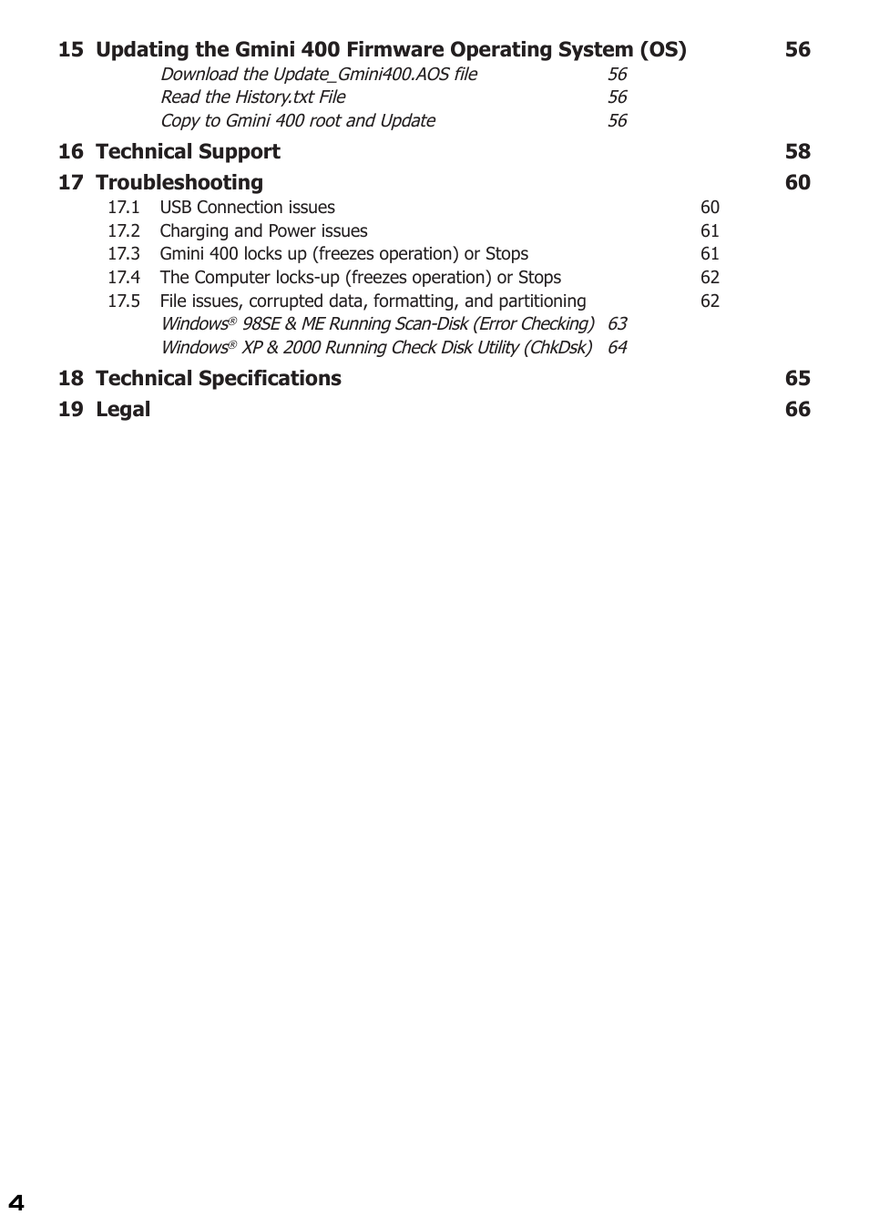 ARCHOS 400 User Manual | Page 4 / 68