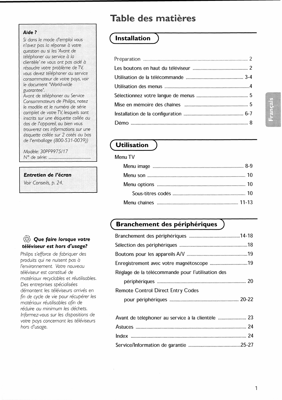 Philips 30PF9946-37 User Manual | Page 32 / 90