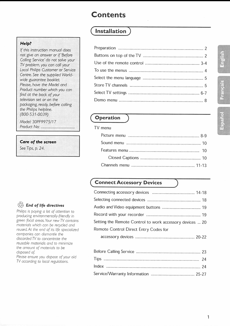 Philips 30PF9946-37 User Manual | Page 4 / 90