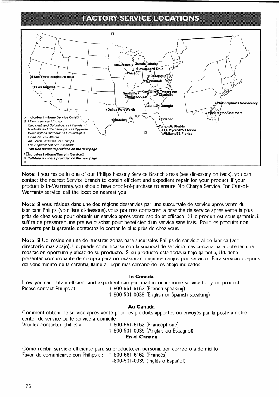 In canada, Au canada | Philips 30PF9946-37 User Manual | Page 85 / 90