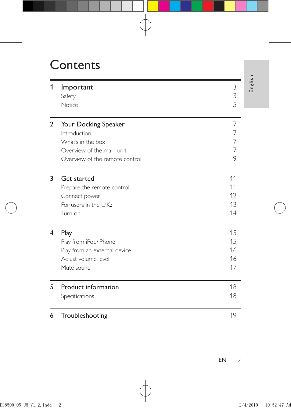 Philips DS8500-05 User Manual | Page 2 / 20