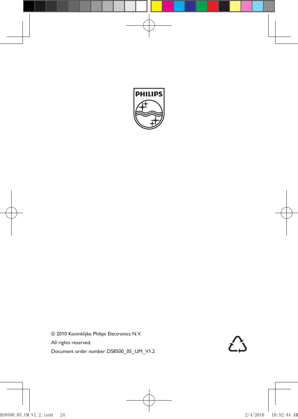 Philips DS8500-05 User Manual | Page 20 / 20