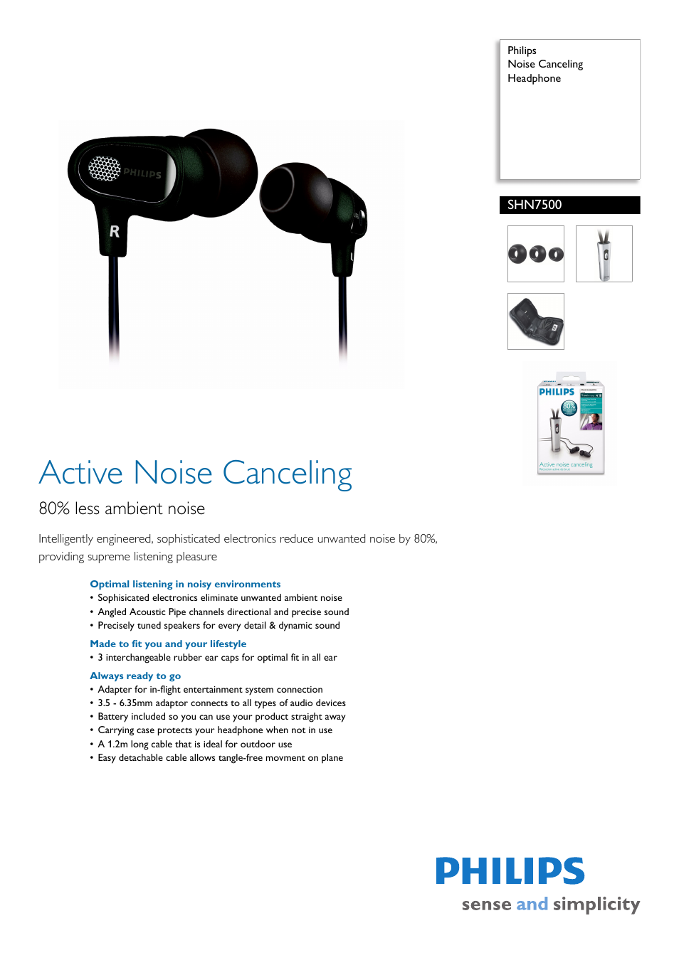 Philips SHN7500-01 User Manual | 2 pages