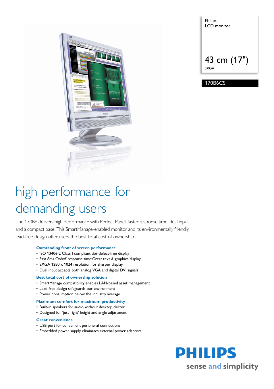 Philips 170B6CS-27 User Manual | 3 pages