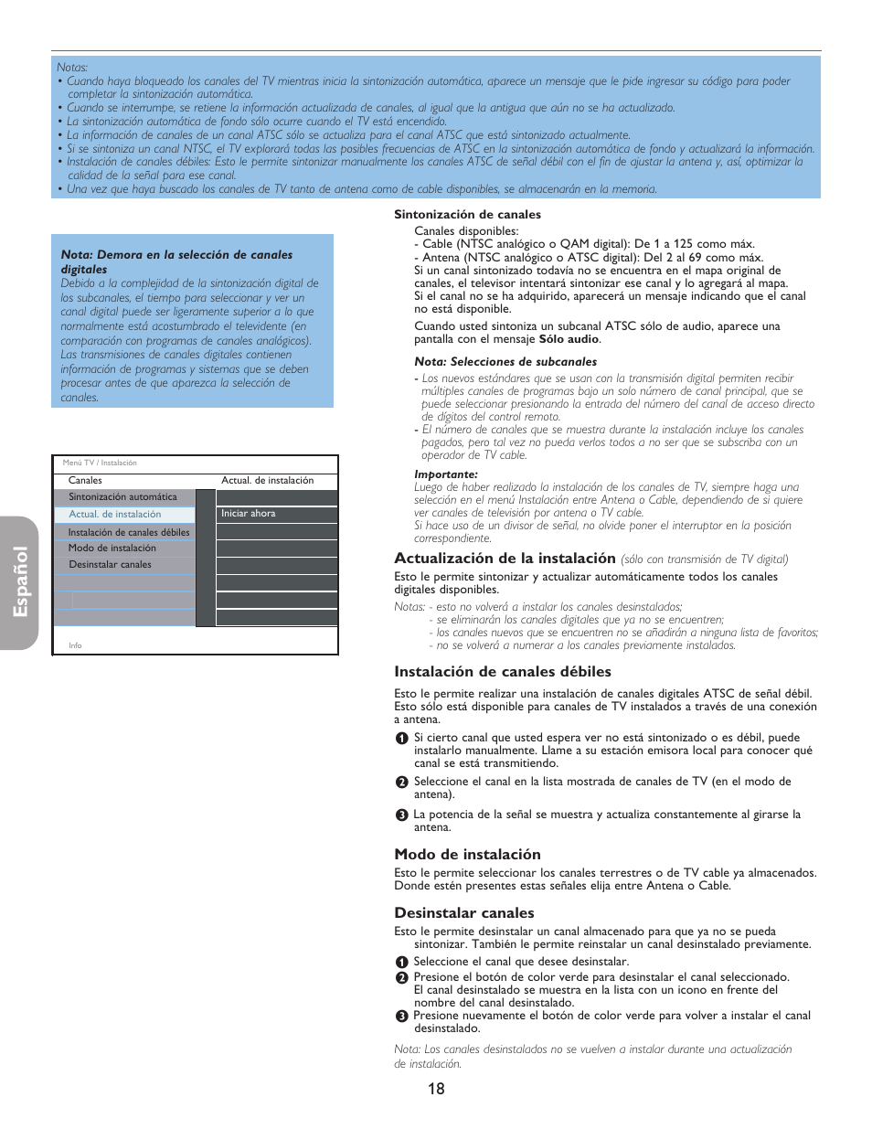 English française español | Philips digital widescreen flat TV 37PFL5332D 37" LCD integrated digital with Pixel Plus 3 HD User Manual | Page 102 / 124