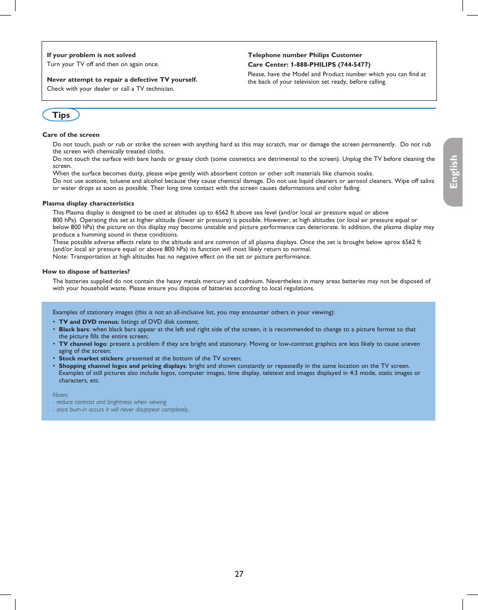 English française español, Tips | Philips digital widescreen flat TV 37PFL5332D 37" LCD integrated digital with Pixel Plus 3 HD User Manual | Page 31 / 124