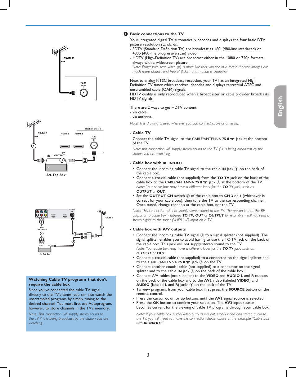 English español | Philips digital widescreen flat TV 37PFL5332D 37" LCD integrated digital with Pixel Plus 3 HD User Manual | Page 7 / 124