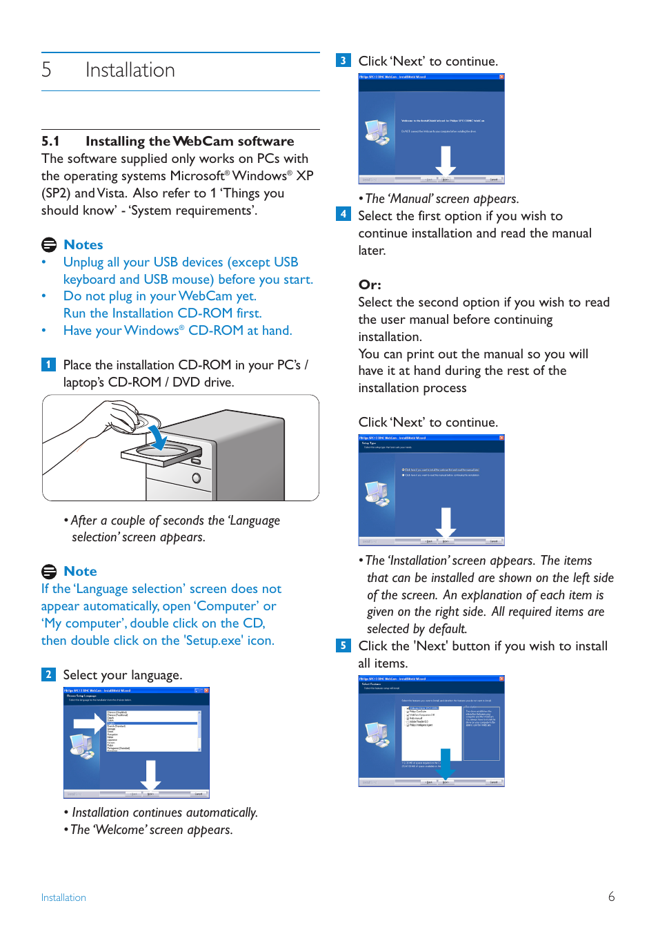 5installation | Philips SPC1330NC-27 User Manual | Page 6 / 21