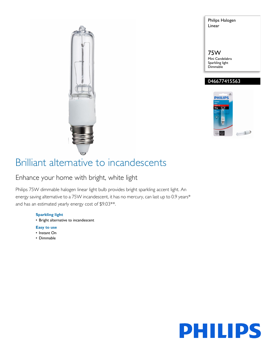 Philips 046677415563 User Manual | 2 pages