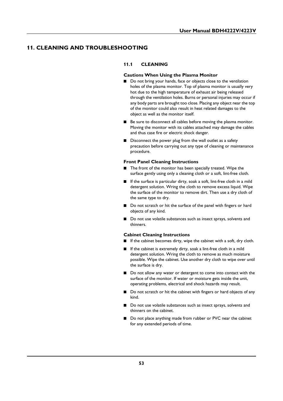 Cleaning and troubleshooting, 1 cleaning | Philips BDH4223V-27B User Manual | Page 57 / 64