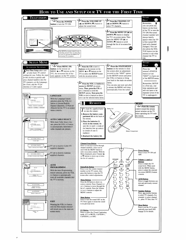 Exit, Alito, R<i>p | Channel scan bwttqn, O o b b, Mtfmfepr putiops, Etup, Irst, Elevision, Emote | Philips HD2528C User Manual | Page 3 / 8