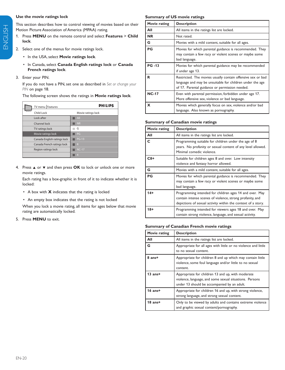 English française esp añol | Philips 42PFL7403D-27 User Manual | Page 22 / 44