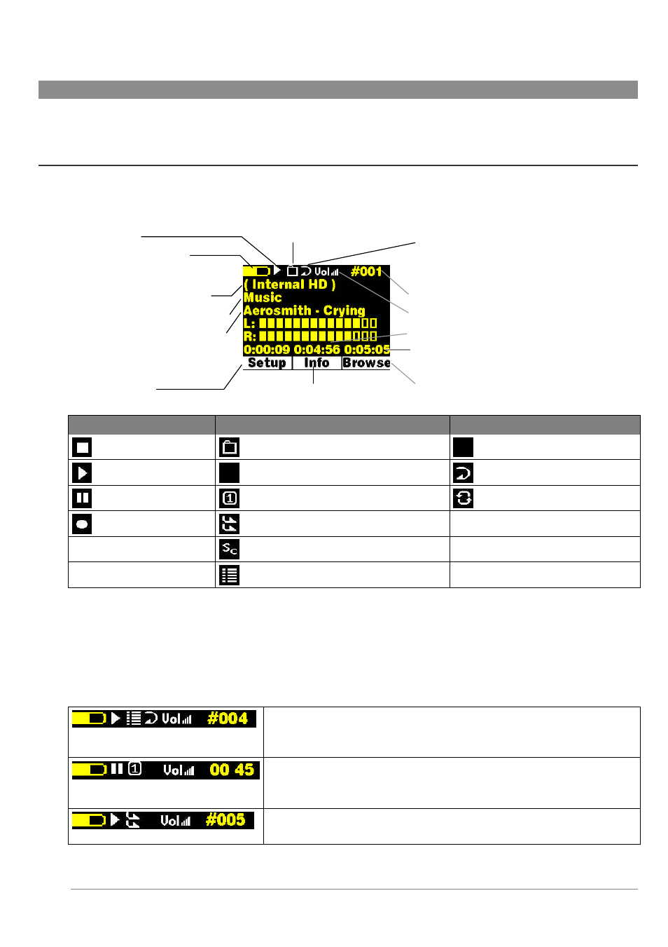 3 playing mp3 music, Play status play mode repeat | ARCHOS 20 User Manual | Page 8 / 29