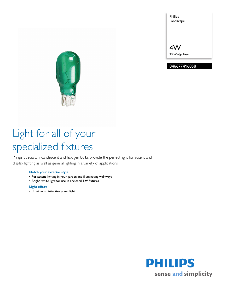 Philips 046677416058 User Manual | 2 pages