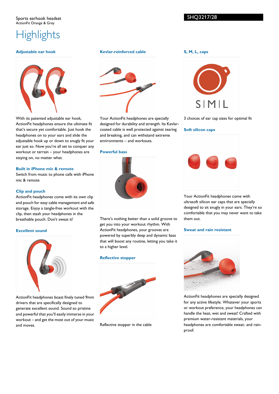 Highlights | Philips SHQ3217-28 User Manual | Page 2 / 3