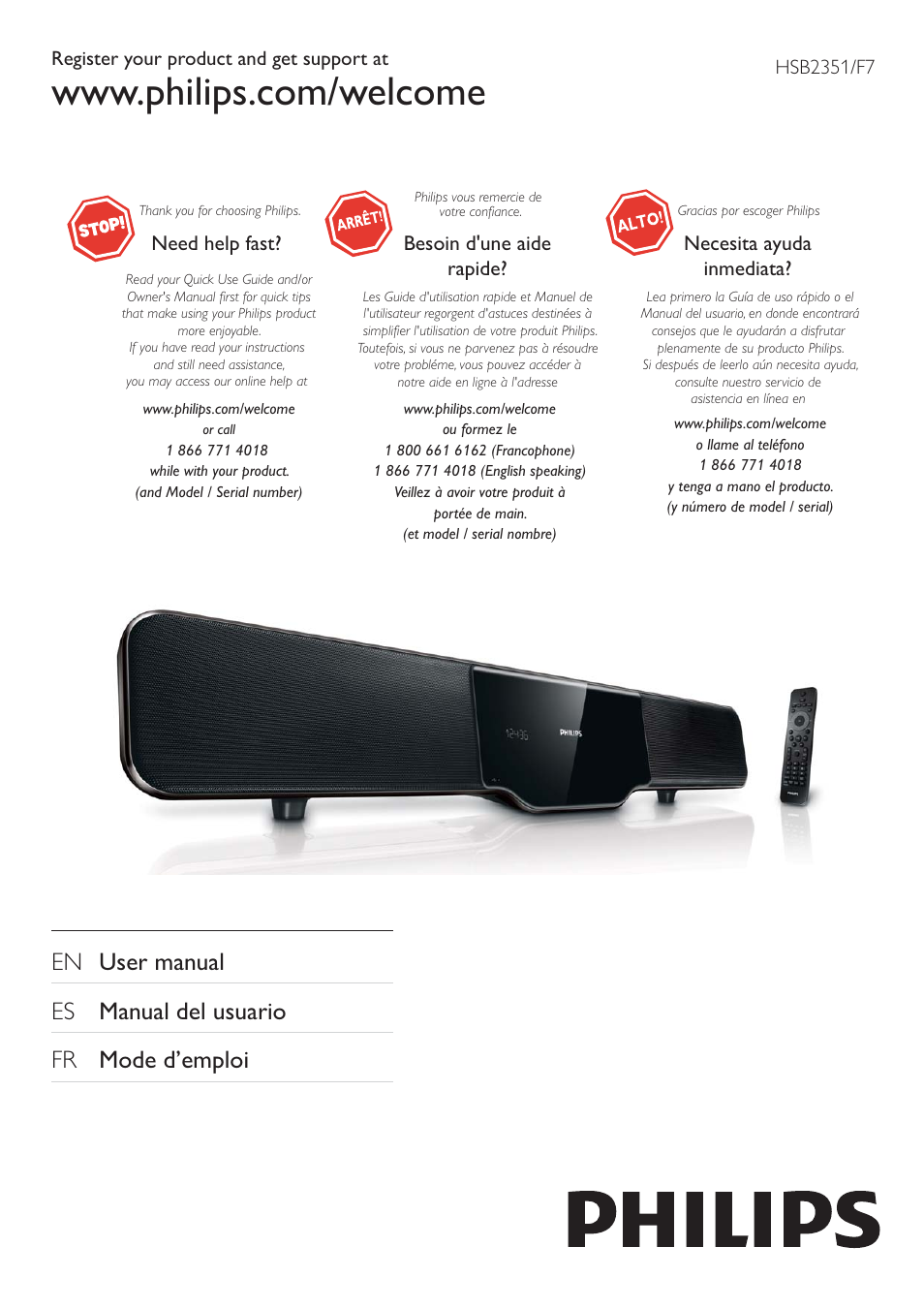 Philips HSB2351-F7B User Manual | 38 pages