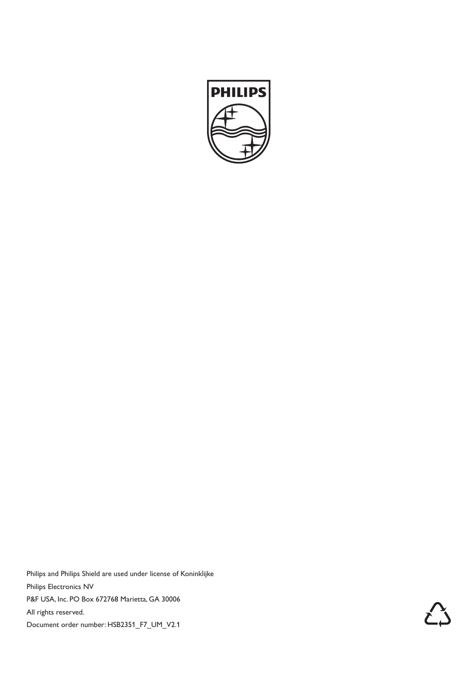 Philips HSB2351-F7B User Manual | Page 38 / 38