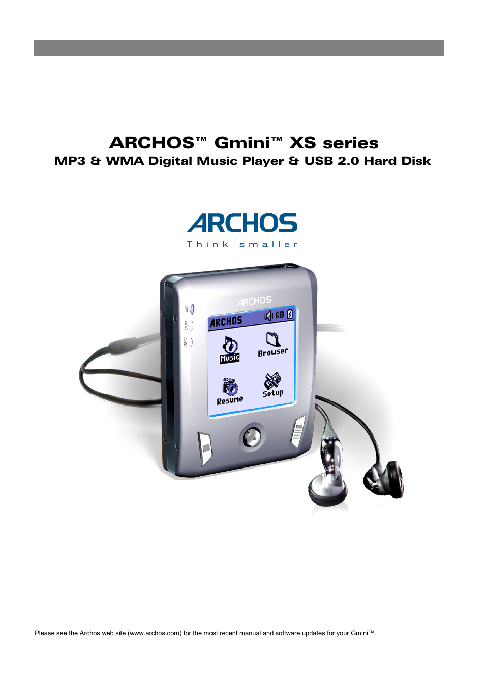ARCHOS XS series User Manual | 22 pages