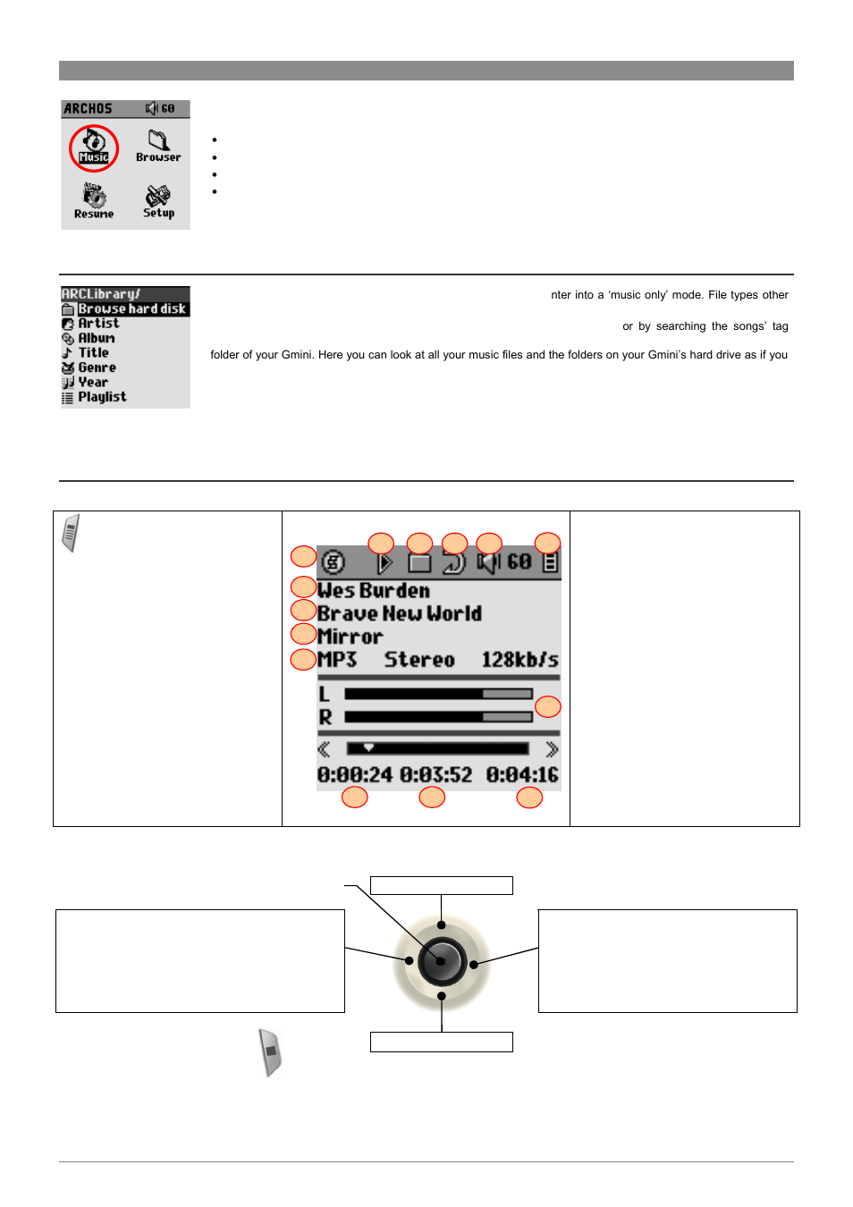 3playing music | ARCHOS XS series User Manual | Page 5 / 22