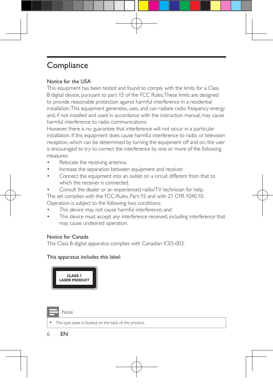 Compliance, Compliance 6 | Philips PD7016-37 User Manual | Page 7 / 26