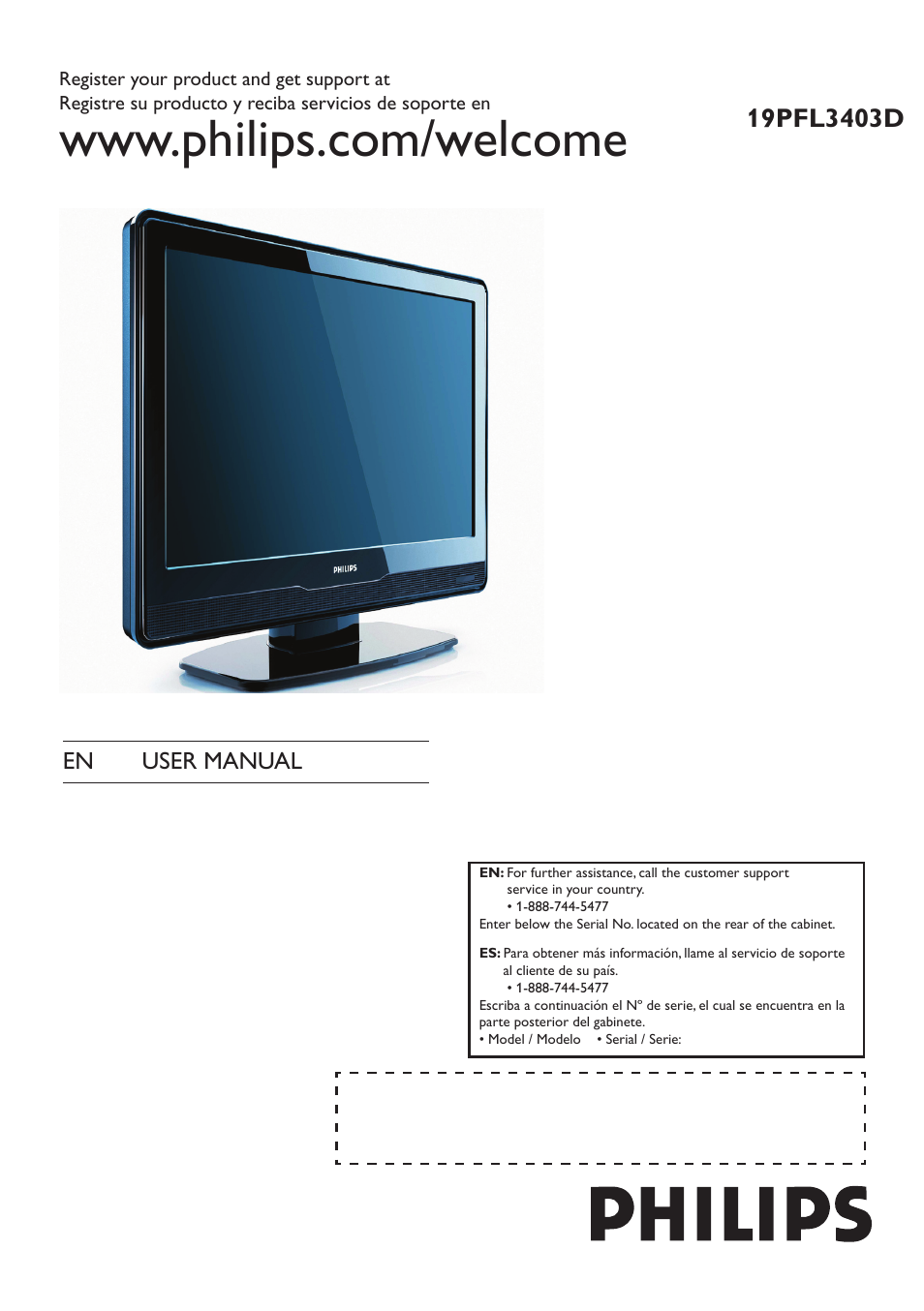 Philips 19" LCD TV Digital Crystal Clear User Manual | 35 pages