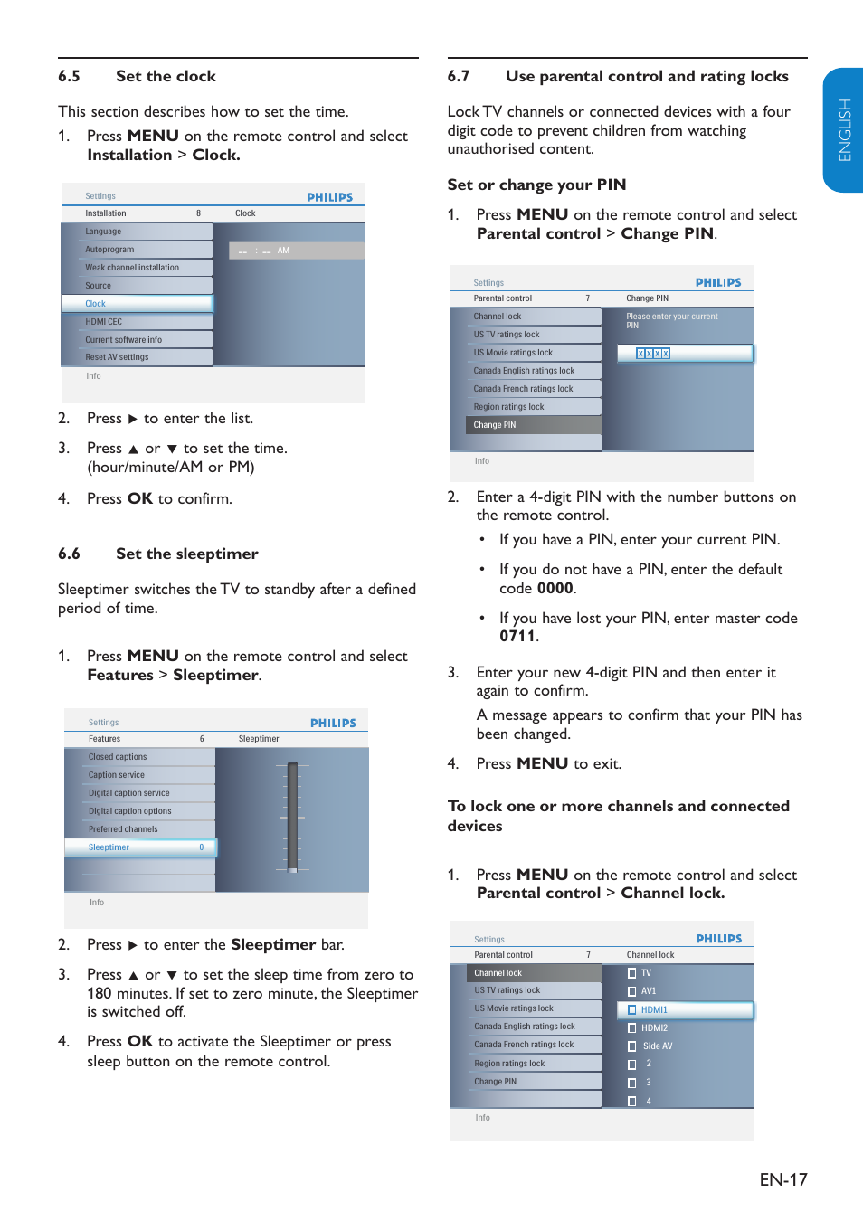 En-17 | Philips 19" LCD TV Digital Crystal Clear User Manual | Page 18 / 35