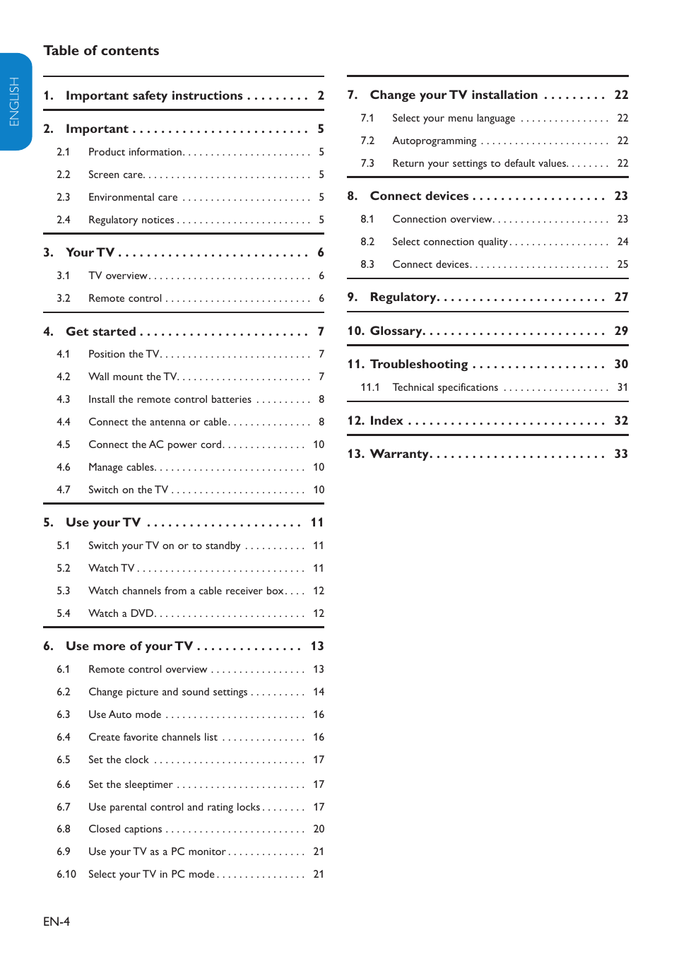 Philips 19" LCD TV Digital Crystal Clear User Manual | Page 5 / 35