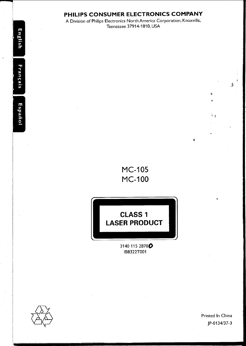 Philips consumer electronics company | Philips MC10537 User Manual | Page 60 / 60