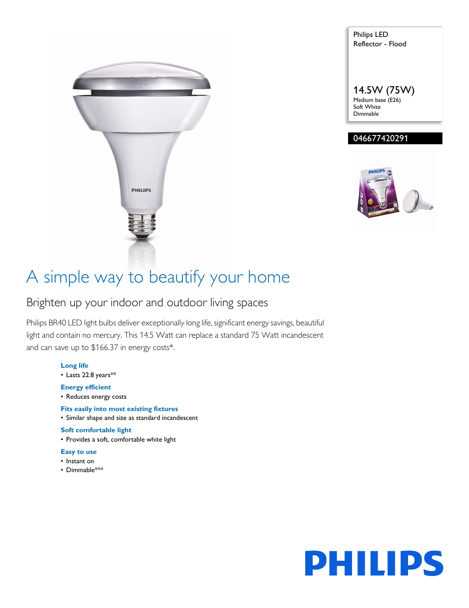 Philips 046677420291 User Manual | 2 pages