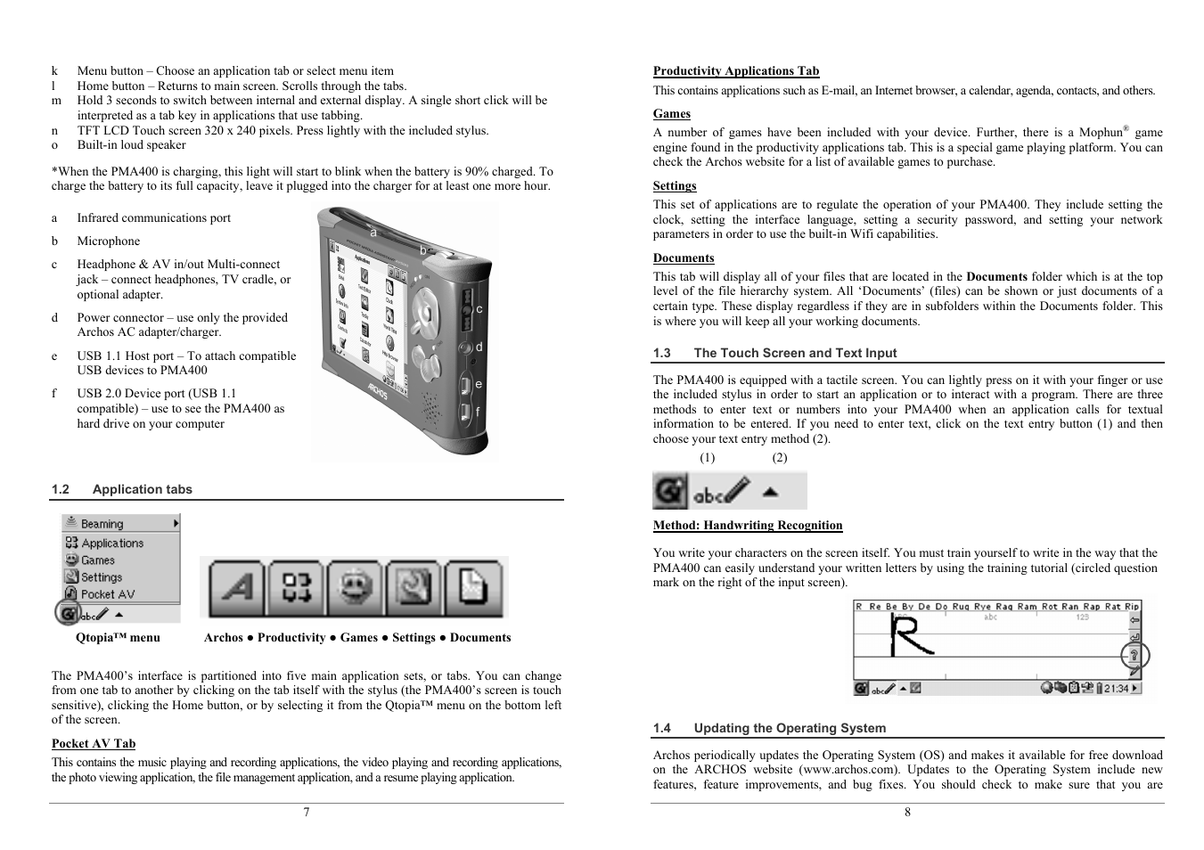 ARCHOS PMA400TM User Manual | Page 4 / 96