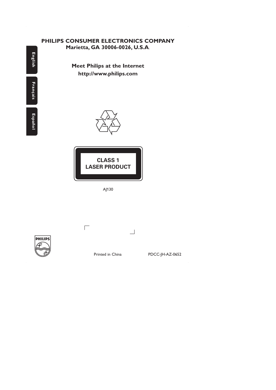 Philips AJ130B-37B User Manual | Page 15 / 15