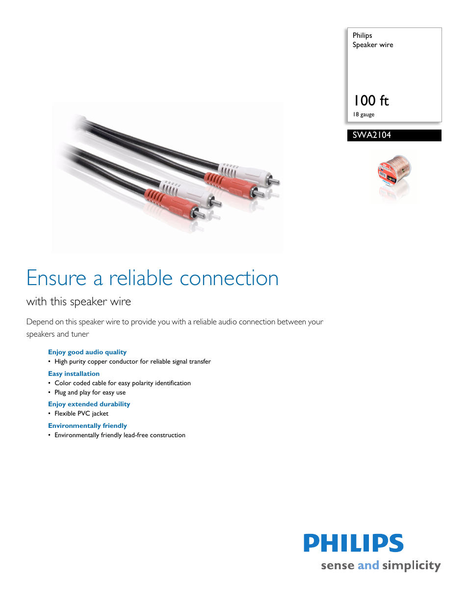 Philips SWA2104-17 User Manual | 2 pages