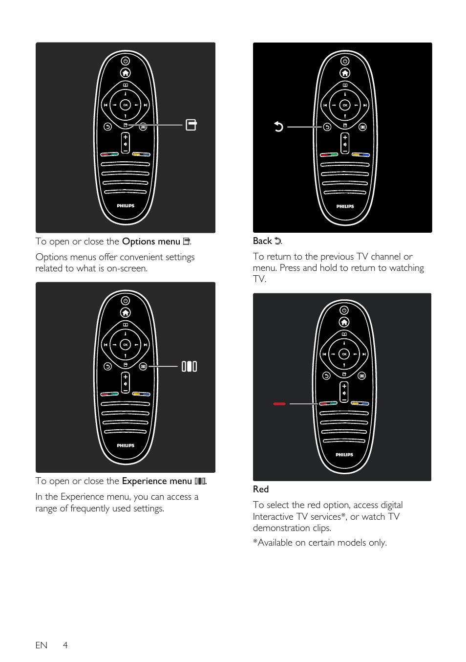 En 4 | Philips 40PFL7605H-12 User Manual | Page 5 / 74