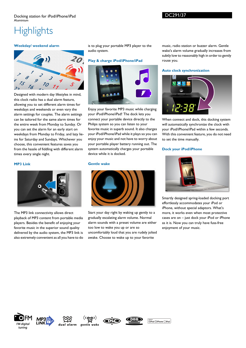 Highlights | Philips DC291-37 User Manual | Page 2 / 3